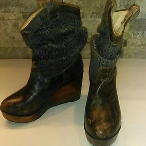 RePosh Bed / Stu knit shaft wedge boot